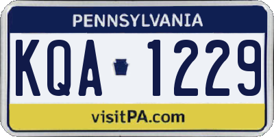 PA license plate KQA1229