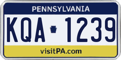 PA license plate KQA1239