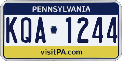 PA license plate KQA1244