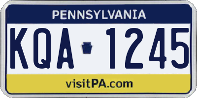 PA license plate KQA1245