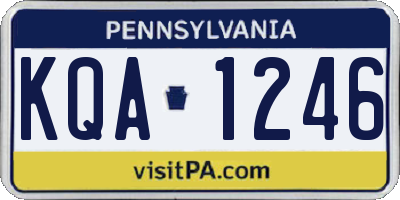 PA license plate KQA1246