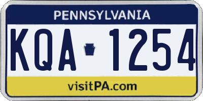 PA license plate KQA1254