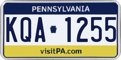 PA license plate KQA1255