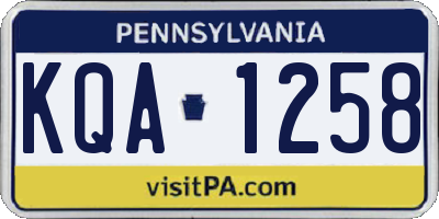 PA license plate KQA1258