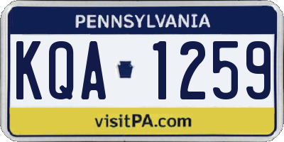 PA license plate KQA1259