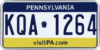 PA license plate KQA1264