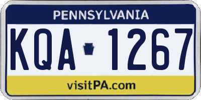 PA license plate KQA1267