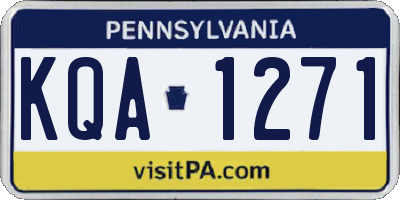 PA license plate KQA1271