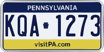 PA license plate KQA1273