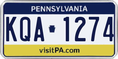 PA license plate KQA1274
