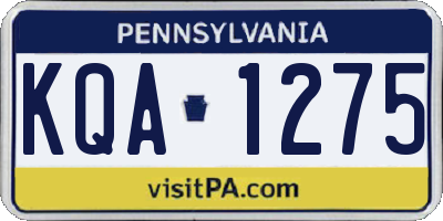 PA license plate KQA1275