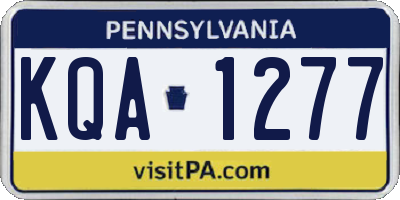 PA license plate KQA1277
