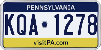PA license plate KQA1278