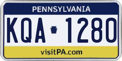 PA license plate KQA1280