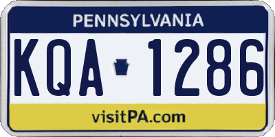 PA license plate KQA1286