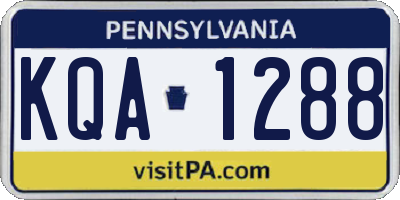 PA license plate KQA1288