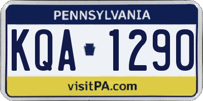 PA license plate KQA1290