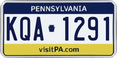 PA license plate KQA1291