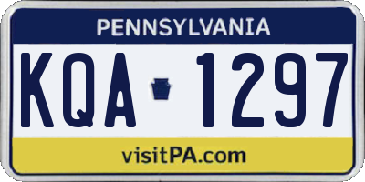 PA license plate KQA1297