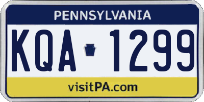 PA license plate KQA1299