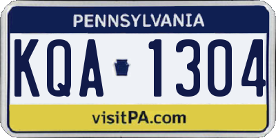 PA license plate KQA1304