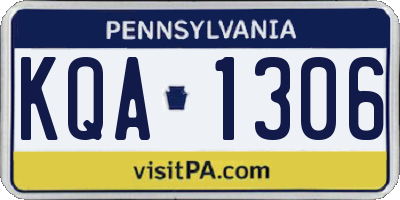 PA license plate KQA1306