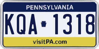 PA license plate KQA1318