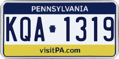 PA license plate KQA1319