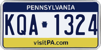 PA license plate KQA1324