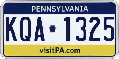 PA license plate KQA1325