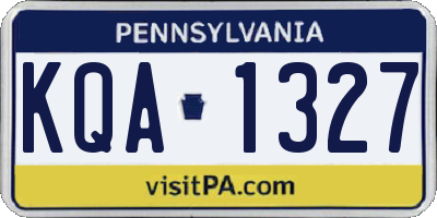 PA license plate KQA1327