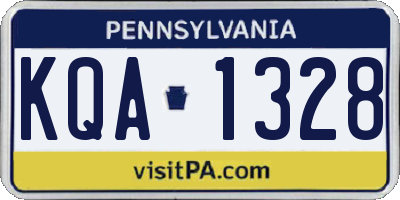 PA license plate KQA1328
