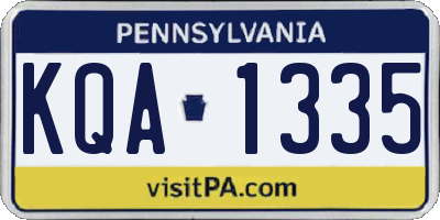 PA license plate KQA1335