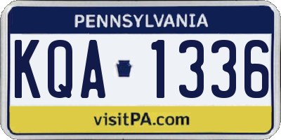 PA license plate KQA1336