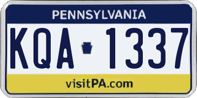 PA license plate KQA1337