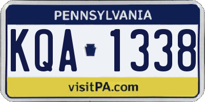 PA license plate KQA1338