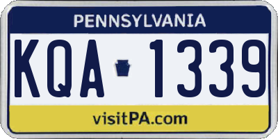 PA license plate KQA1339