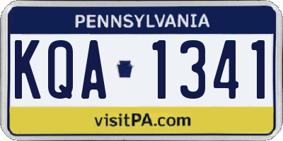 PA license plate KQA1341