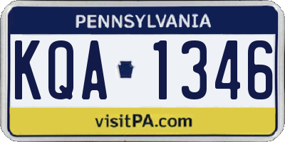 PA license plate KQA1346
