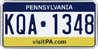 PA license plate KQA1348
