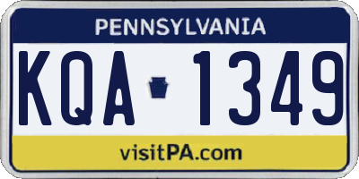 PA license plate KQA1349