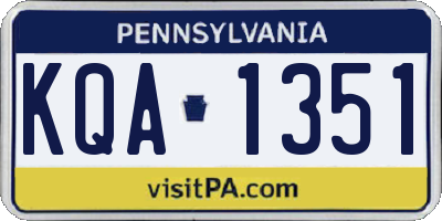 PA license plate KQA1351
