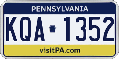 PA license plate KQA1352