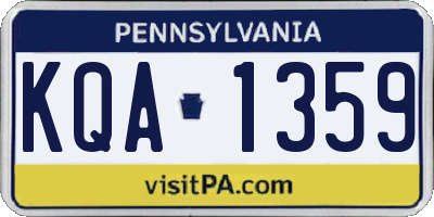 PA license plate KQA1359