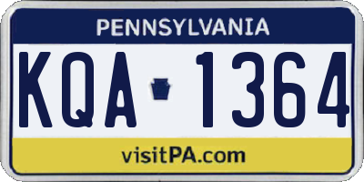 PA license plate KQA1364