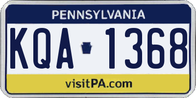 PA license plate KQA1368