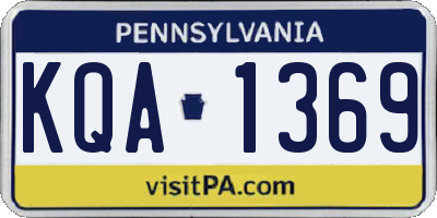 PA license plate KQA1369
