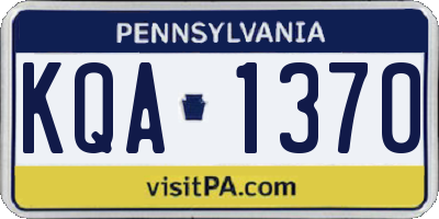 PA license plate KQA1370