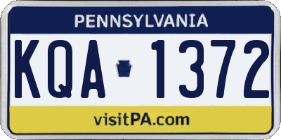PA license plate KQA1372