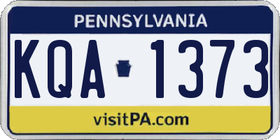 PA license plate KQA1373